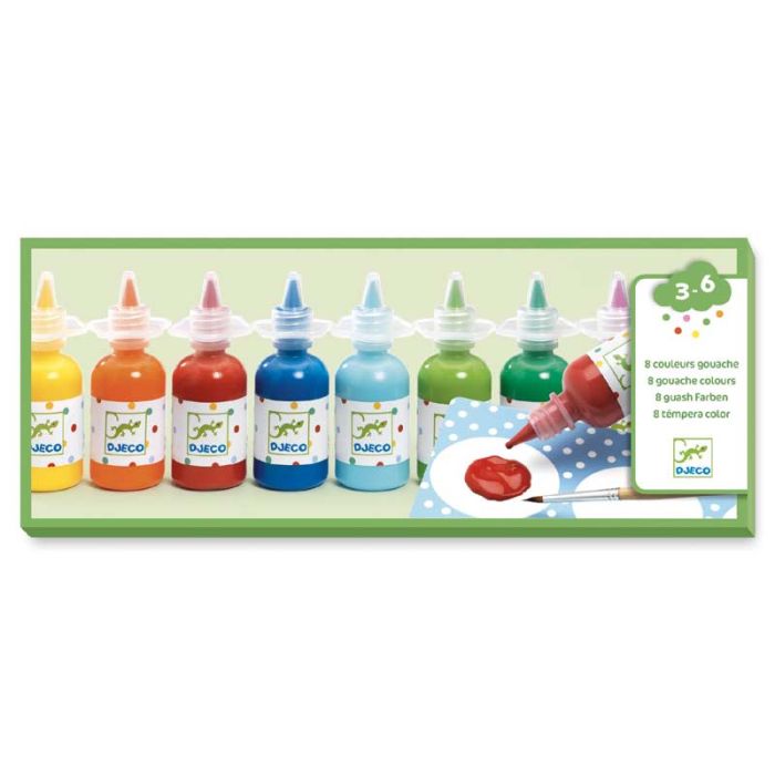8 Bottles of Gouache Paint by Djeco - 0 8 Bottles of Gouache Paint by Djeco - 0