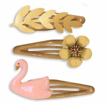 Carmen x 3 Plume Hair Clips by Djeco - 0