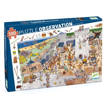 100 pcs Fortified Castle Puzzle by Djeco - 0